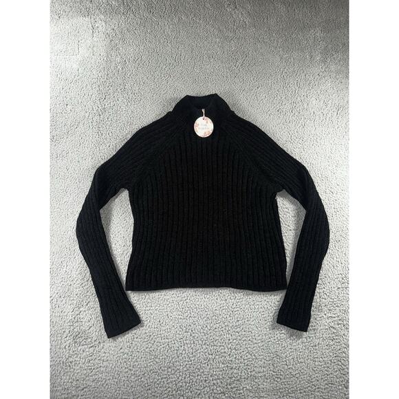 Pink Republic Sweater Women XL Cropped Textured Soft Cozy Mock Neck‎ - Picture 1 of 8